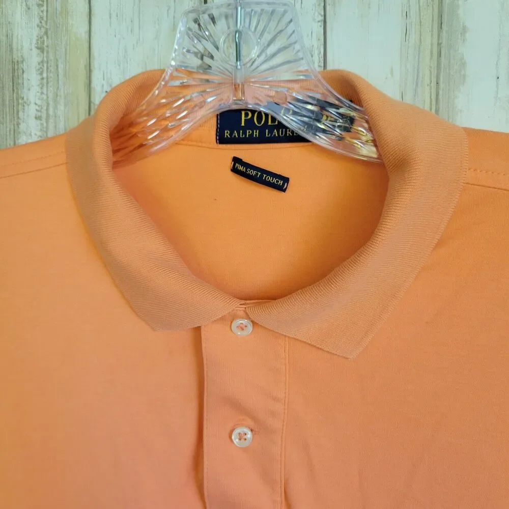 Polo Ralph Lauren Short Sleeves Pima Cotton Shirt Sz XL Orange
